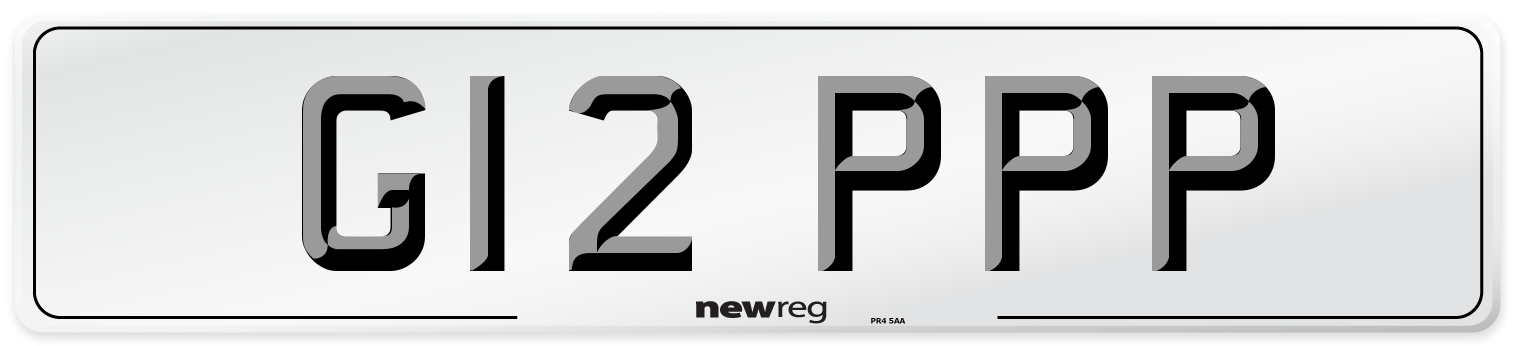 G12 PPP Number Plate from New Reg